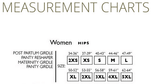 Ardyss Measurement Chart